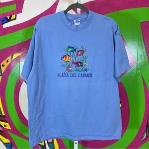 Yazbek, Playa Del Carmen Embroidered T-Shirt. Size XL. In excellent condition!